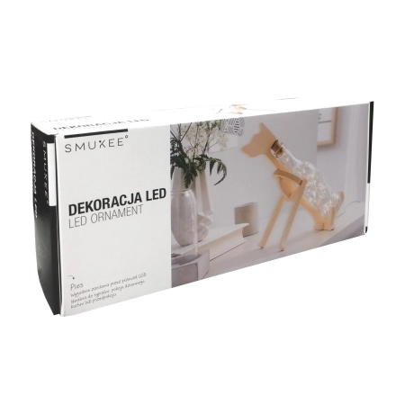 Dekoracja Świąteczna LED Szklane Lampki Pies Smuke